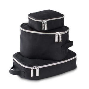 Pack Like a Boss™ Diaper Bag Packing Cubes, Black & Silver