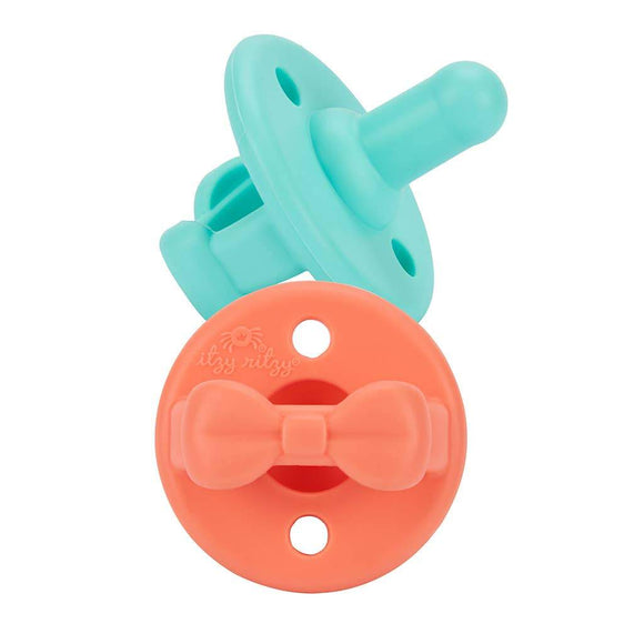 Sweetie Soother™ Pacifier Set, Aquamarine & Peach