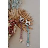 Sweetie Strap™ Silicone One-Piece Pacifier Clips, Rosewood Beaded