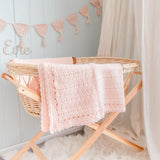 Handmade Cashmere Blend Baby Blanket, Peach