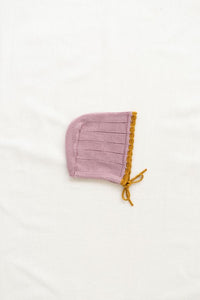 Organic Cotton Knit Amelia Bonnet, Lilac