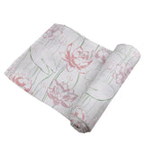 Bamboo Muslin Swaddle Blanket, Water Lily